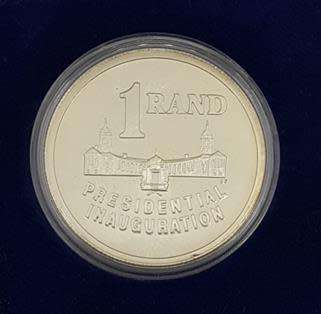 1994 South Africa Pesidential Inauguration R1 Proof Coin as per photo