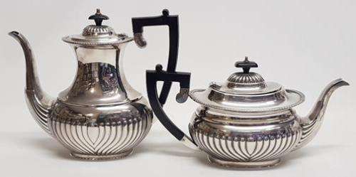 EPNS Teaset including Coffee Pot, Teapot, Milk Jug, Sugar Bowl and Tray made in England as per photo