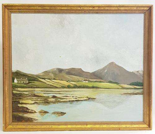 Oil painting on board by L.Burke as per photo
