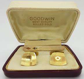 Rolled Gold Tie Pin and Cufflinks as per photo