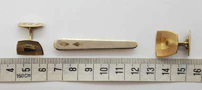Rolled Gold Tie Pin and Cufflinks as per photo