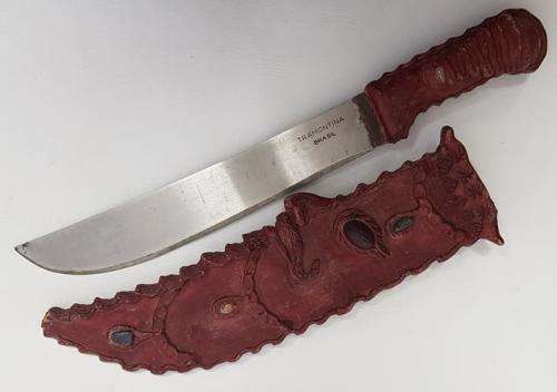 Carved Decorative Machete Tramontina Brasil with Sheath as per photo