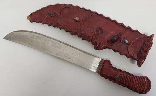 Carved Decorative Machete Tramontina Brasil with Sheath as per photo