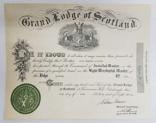 Free Mason Apron with Certification as per photo