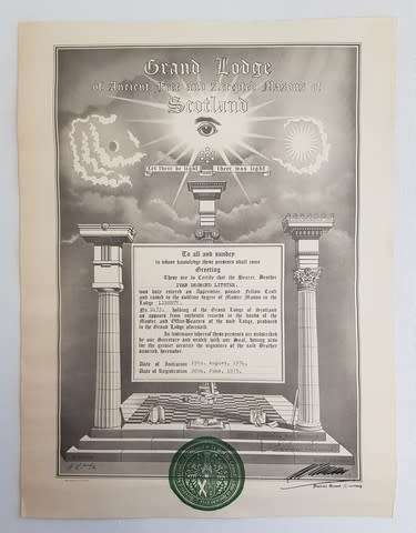 Free Mason Apron with Certification as per photo