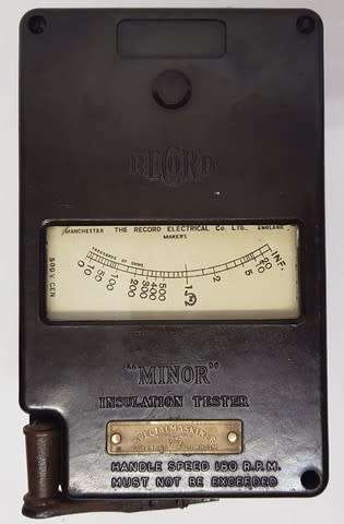 WWII Military BAKELITE Minor Insulator Tester in wooden case as per photo
