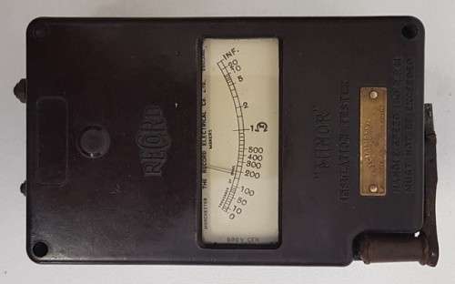 WWII Military BAKELITE Minor Insulator Tester in wooden case as per photo