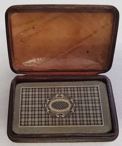 Vintage Italian Playing Cards in Leather Box as per photo