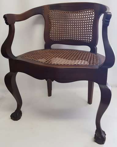 Vintage Ball & Claw Cane Chair as per photo