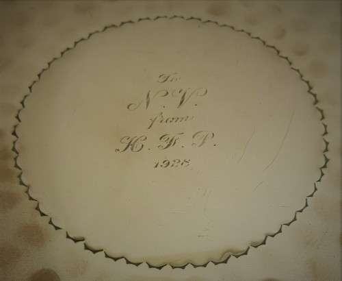 Large 1928 Decorative Hand Engraved Brass Plate 60cm as per photo