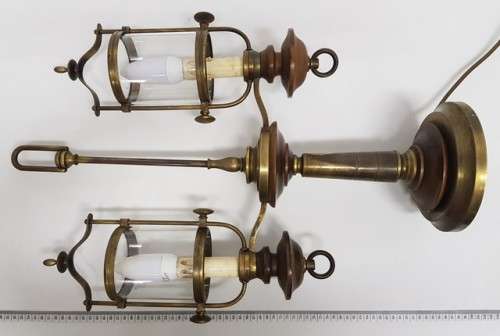 Vintage Brass and Wood Desktop Lamp made in South Africa as per photo