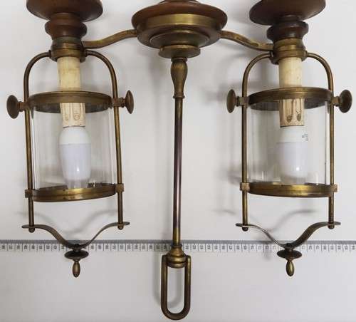 Vintage Brass and Wood Desktop Lamp made in South Africa as per photo