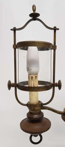 Vintage Brass and Wood Desktop Lamp made in South Africa as per photo