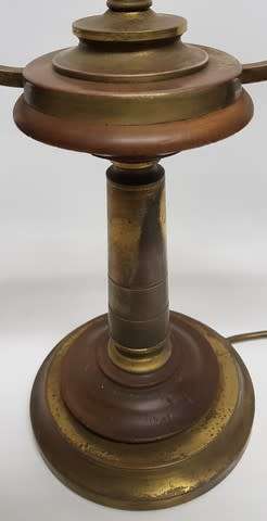 Vintage Brass and Wood Desktop Lamp made in South Africa as per photo
