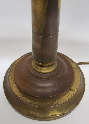 Vintage Brass and Wood Desktop Lamp made in South Africa as per photo