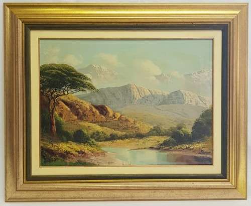 Vintage Framed Landscape Oil Painting by Wilson 86cm x 72cm as per photo