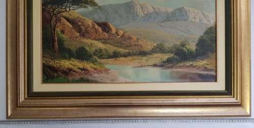 Vintage Framed Landscape Oil Painting by Wilson 86cm x 72cm as per photo