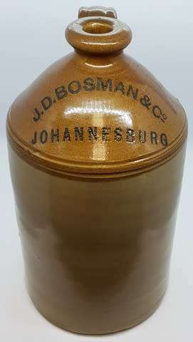 J.D.Bosman and Co. Antique Clay Bottle as per photo