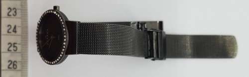 Skagen Denmark Ultraslim Stainless Steel Mesh Strap watch with Crystal Accents as per photo