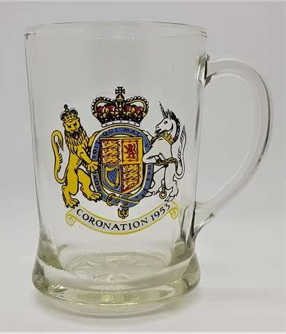 1953 Coronation Glass Mug - as per photo