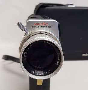 Minolta Autopak Super 8 movie camera in bag as per photo