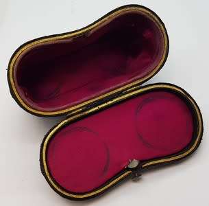 Antique Mother of Pearl Opera Binoculars in leather case as per photo