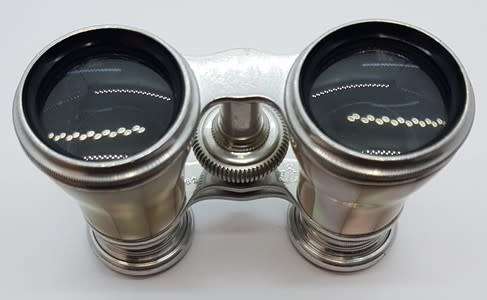 Antique Mother of Pearl Opera Binoculars in leather case as per photo