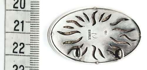Khonje Sterling Silver Pendant with Leather inlay, weight 15,1g as per photo