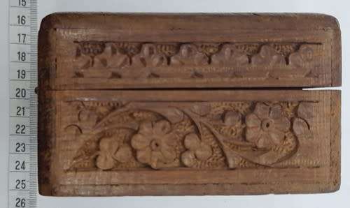 Vintage Carved Wood Jewelry box made in India as per photo