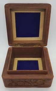 Vintage Carved Wood Jewelry box made in India as per photo
