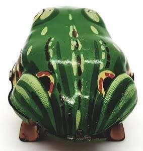 1950`s Wind-up Lithographed Tin Plate Toy Frog made in Germany as per photo