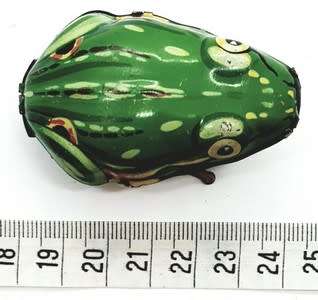 1950`s Wind-up Lithographed Tin Plate Toy Frog made in Germany as per photo