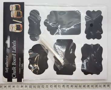 Pack of 6 Self Adhesive Chalkboard Labels with Chalk as per photo