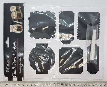 Pack of 6 Self Adhesive Chalkboard Labels with Chalk as per photo