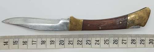 Stainless Steel, Wood and Brass Pocket Knife as per photo