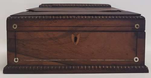 Antique Victorian large Jewelry Box with Mother-of-Pearl inlays as per photo