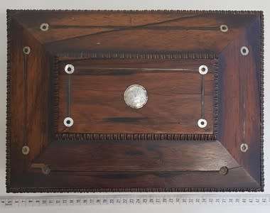 Antique Victorian large Jewelry Box with Mother-of-Pearl inlays as per photo