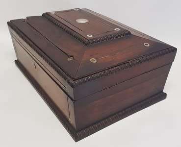 Antique Victorian large Jewelry Box with Mother-of-Pearl inlays as per photo