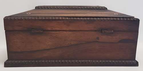Antique Victorian large Jewelry Box with Mother-of-Pearl inlays as per photo