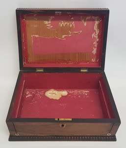 Antique Victorian large Jewelry Box with Mother-of-Pearl inlays as per photo
