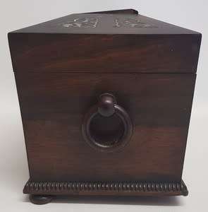 Antique Victorian  Jewelry Box with handles and Mother-of-Pearl inlays as per photo