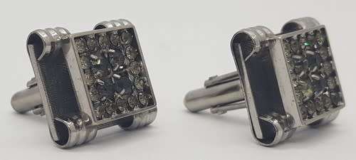 Pair of Vintage Diamante Cufflinks as per photo