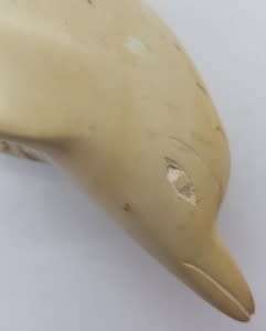 Carved Soap Stone Dolphin Figurine as per photo