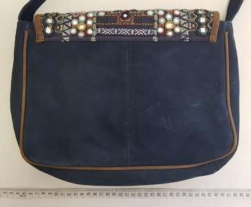 Accesorize Genuine Leather Blue Sling Bag made in India as per photo