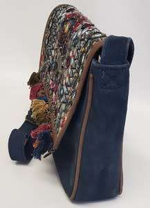Accesorize Genuine Leather Blue Sling Bag made in India as per photo