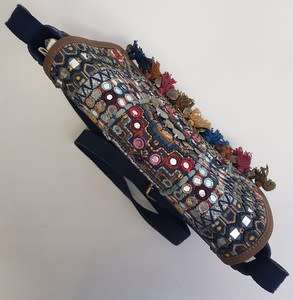 Accesorize Genuine Leather Blue Sling Bag made in India as per photo