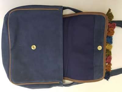 Accesorize Genuine Leather Blue Sling Bag made in India as per photo