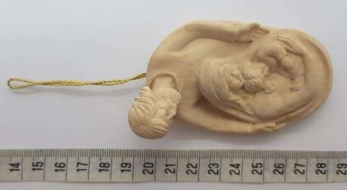 Wooden Hand Carved Baby Jesus, Mother Mary and Father Joseph Ornament as per photo