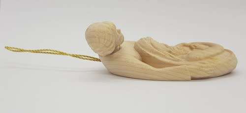 Wooden Hand Carved Baby Jesus, Mother Mary and Father Joseph Ornament as per photo