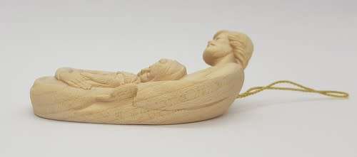 Wooden Hand Carved Baby Jesus, Mother Mary and Father Joseph Ornament as per photo